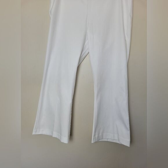 Avenue Montaigne Leo Flare Crop Pants White Stretchy Chic Coastal City Size 12 - Picture 8 of 13